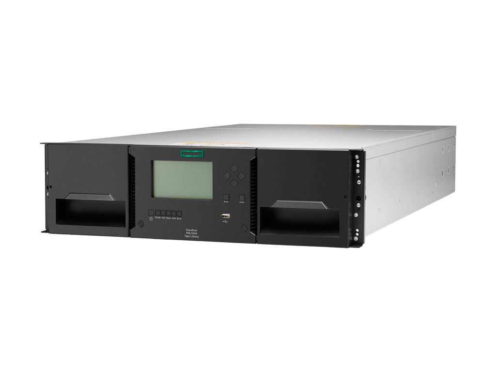 HPE StoreEver MSL3040 Scalable Library Base Module - Bandbibliothek - 720 TB / 1.8 PB - Steckplätze: 40 - keine Bandlaufwerke - Rack - einbaufähig - 3U - 3 halbhohe (HH) LTO-Laufwerke pro Modul